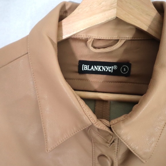 NWT Blank NYC - Faux Leather Tan Button Dress - Picture 7 of 10